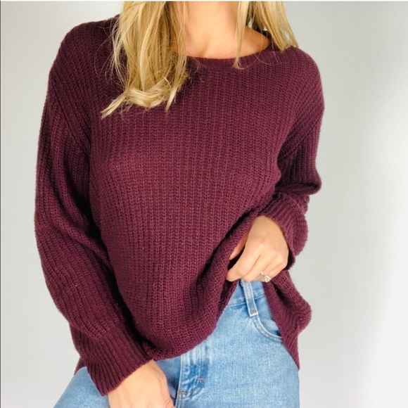 Maroon Knit Sweater - Picture 7 of 7